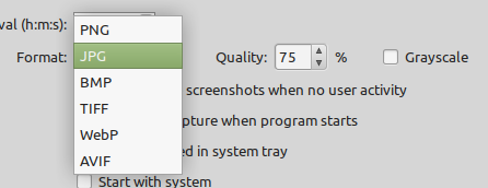 Image format selection Image format selection