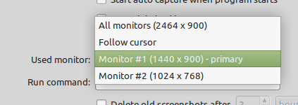 Monitor selection Monitor selection